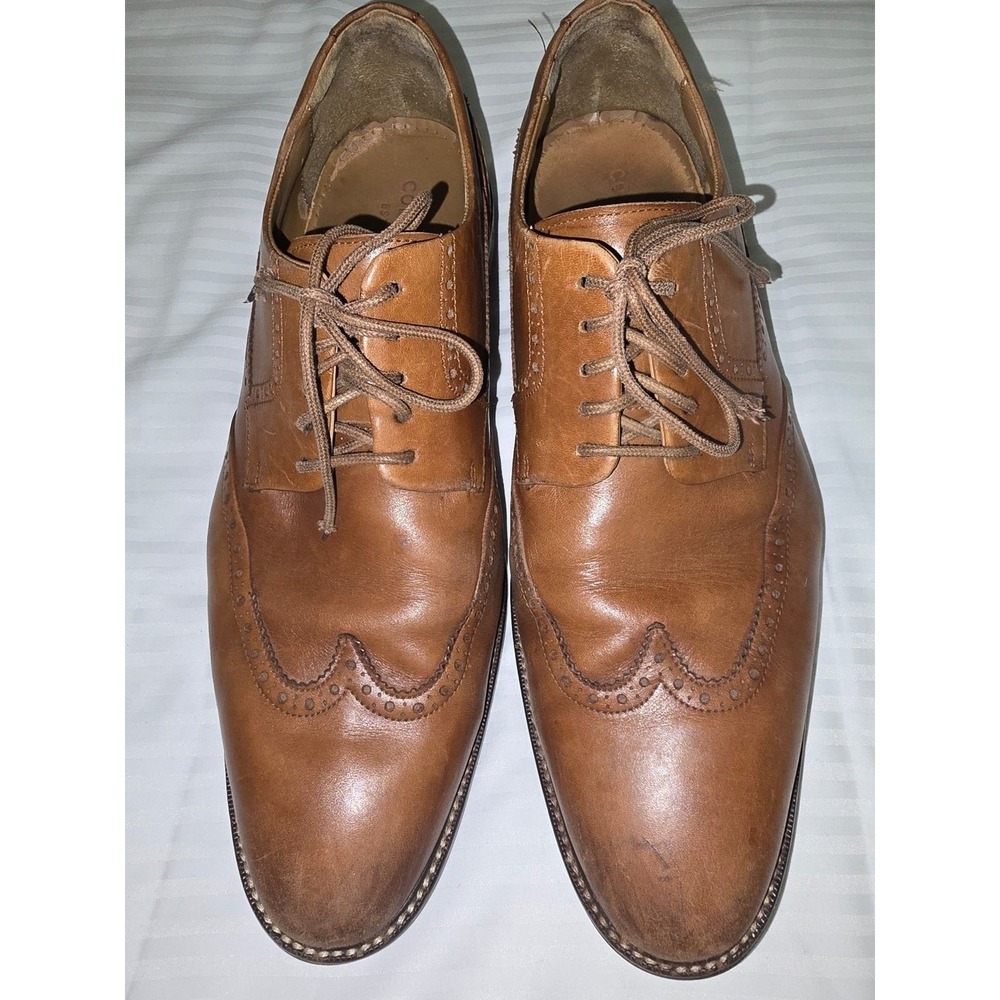 Cole‎ Haan Men's Brown Leather Wingtip Oxford Dress Shoes 11.5M C20322 Lace Up
